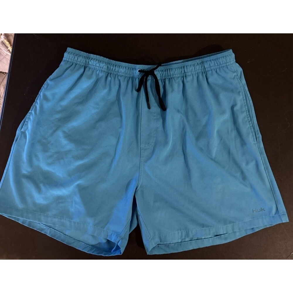 Huk Fishing Shorts Mens XXL Bright Blue Performance Stretch 6" Inseam Lined